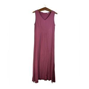 Soft Surroundings Katriane Maxi Long Dress Burgundy Boho Size S